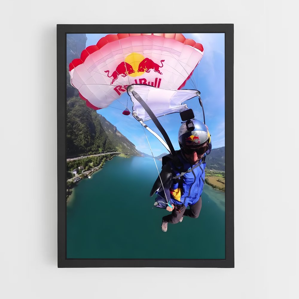 Poster Red bull survoler – affiche Parachutisme (vue 2)